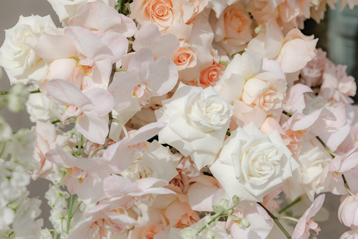 Modern wedding inspiration with an elegant spring palette of blush pinks, creams and hints of peach