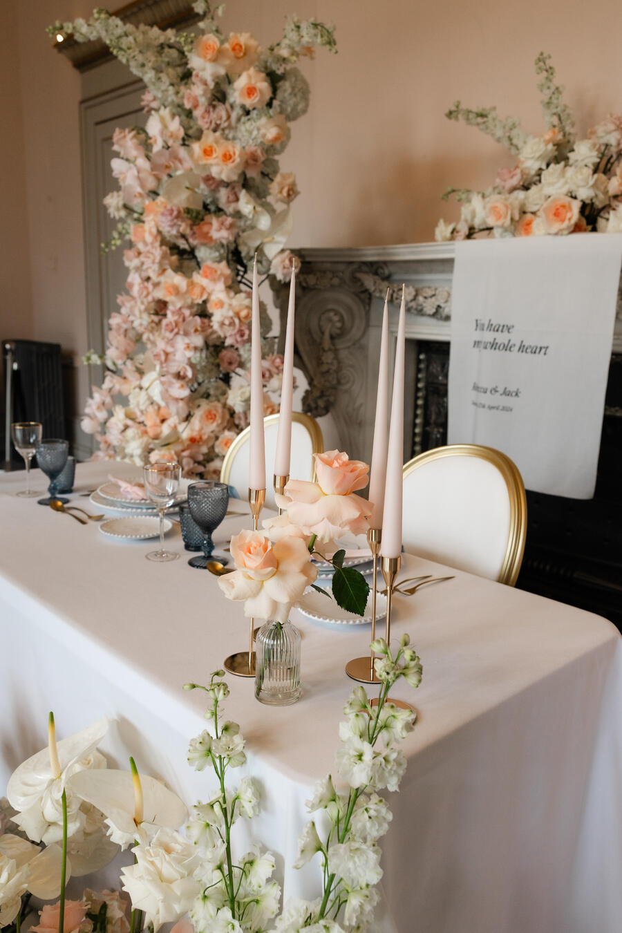 Modern wedding inspiration with an elegant spring palette of blush pinks, creams and hints of peach