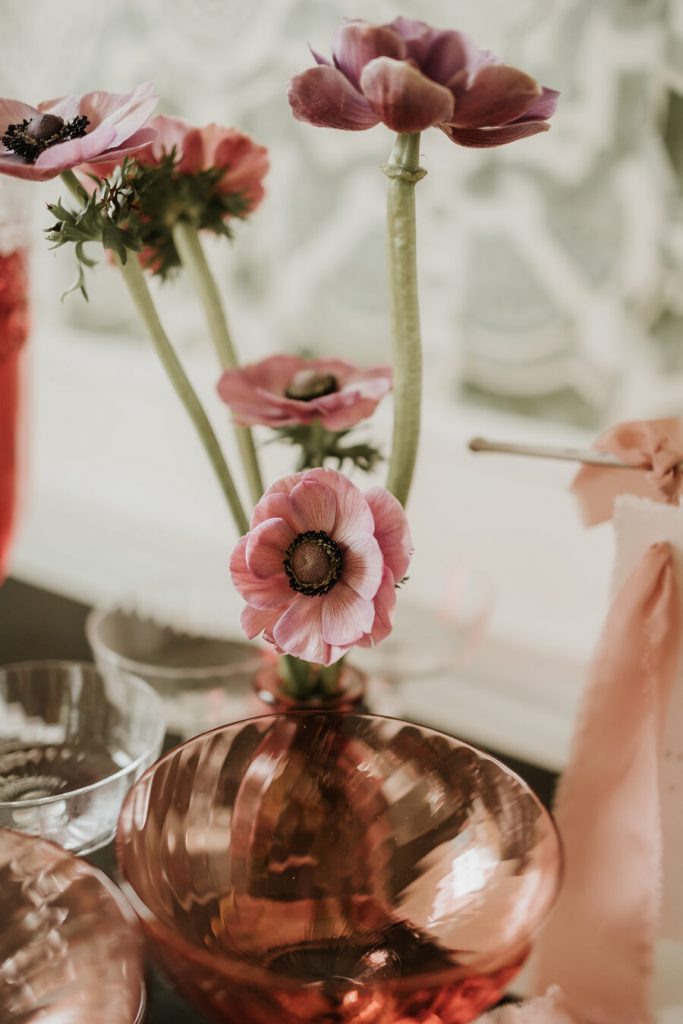 Spring wedding inspiration at Wootton Hall Estate with bold fabric floral table linen